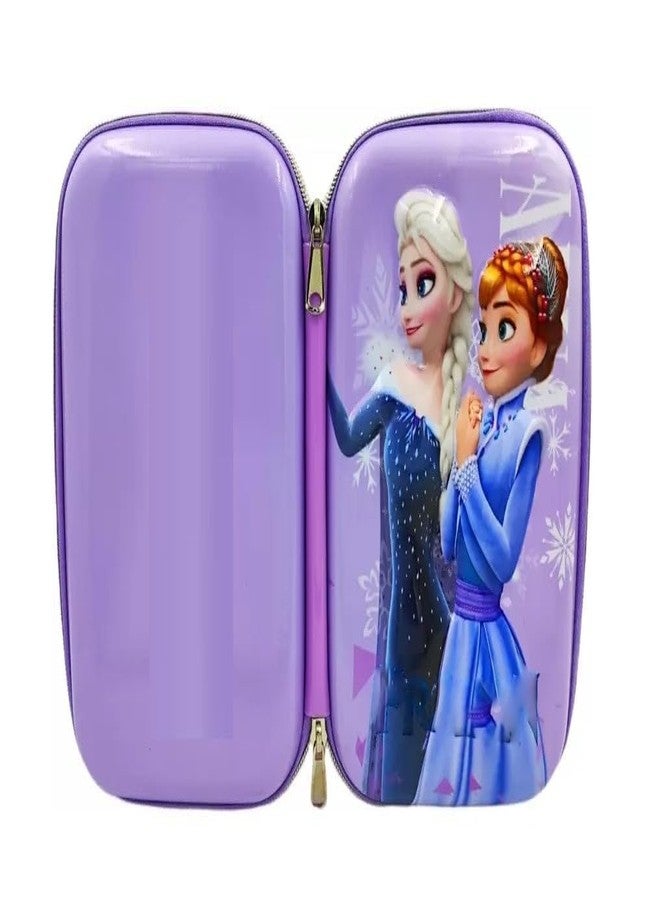 JUGTE Ethylene Vinyl Acetate (Eva) 3D Cover Pencil Case, Pencil Compass School Pouch Organizer For Students, Premium Stylish Pen Holder Pouch Stationery Box (Pencil Pouch Frozen) (Multicolor) - Image 2